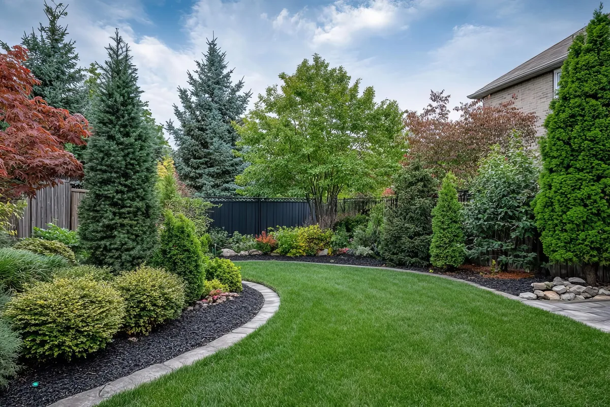 Lush green lawn with freshly installed hydroseeding, representing home landscaping for quick sales.